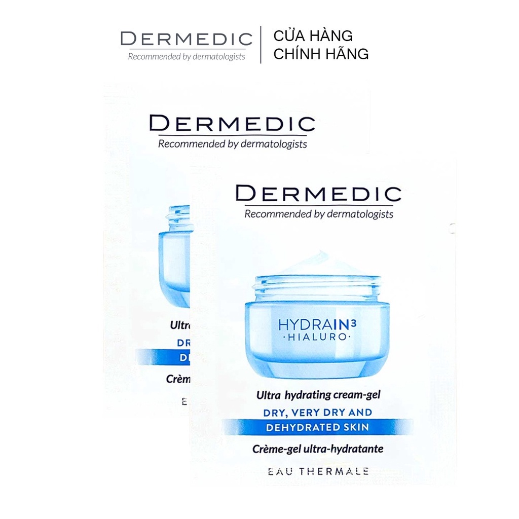 [Hàng tặng] Combo kem dưỡng ẩm dành cho da khô Dermedic Hydrain3 Hialuro Ultra-hydreating Gel-cream 1,5g (HSD)