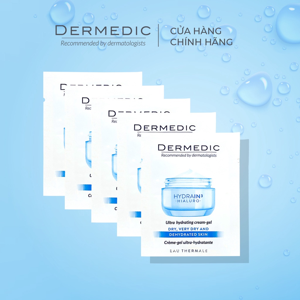 [Hàng tặng] Combo kem dưỡng ẩm dành cho da khô Dermedic Hydrain3 Hialuro Ultra-hydreating Gel-cream 1,5g (HSD)