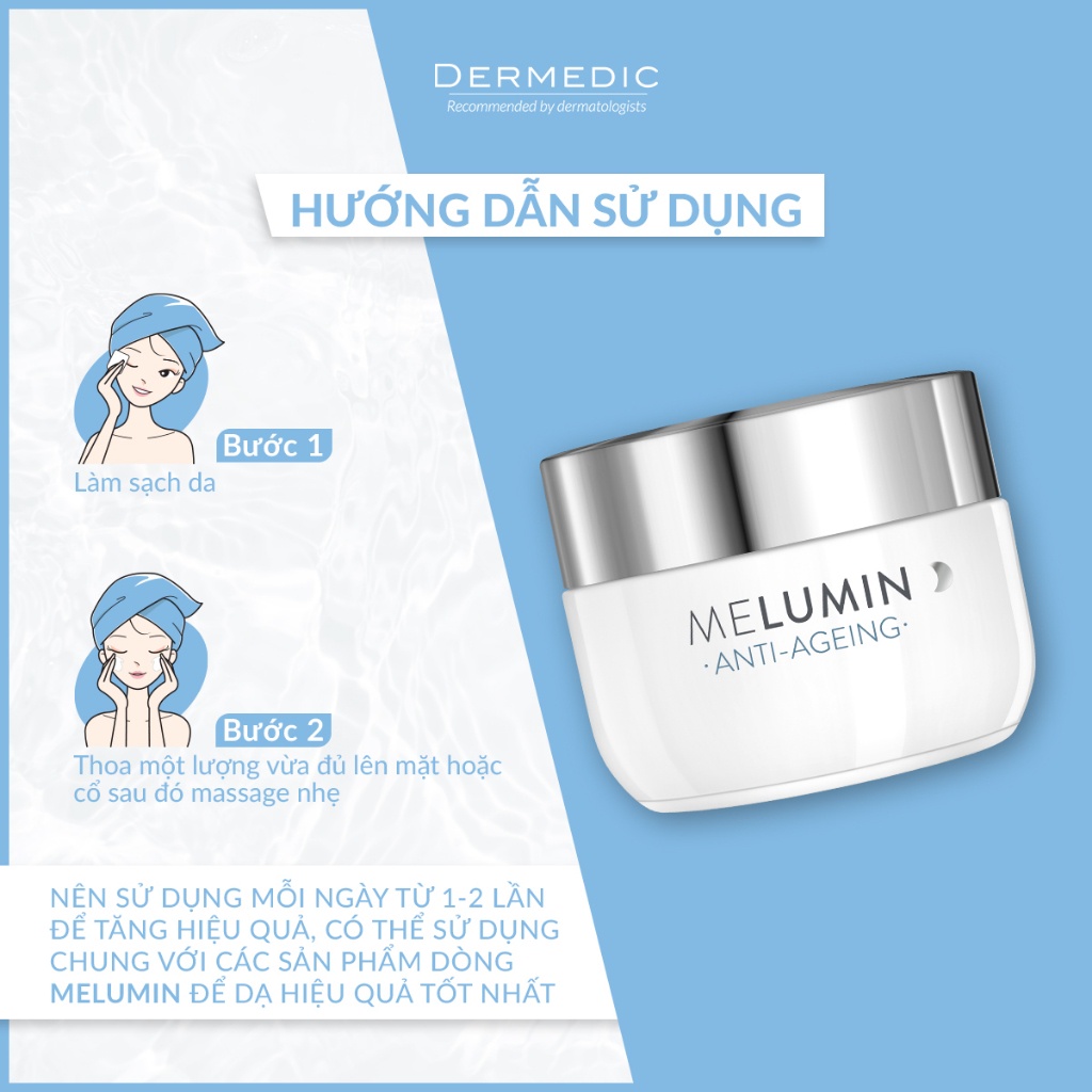 Kem Dưỡng Ẩm Trắng Sáng Da Mờ Thâm Dermedic Melumin Anti-Dark Spots Concentrated Night Cream 55g