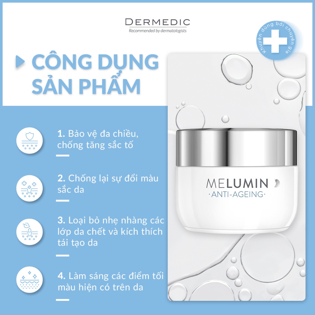 Kem Dưỡng Ẩm Trắng Sáng Da Mờ Thâm Dermedic Melumin Anti-Dark Spots Concentrated Night Cream 55g