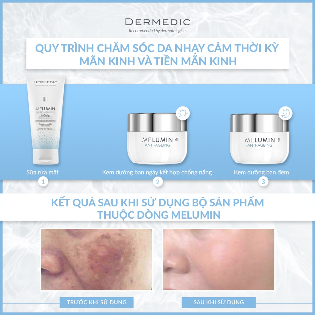 Kem Dưỡng Ẩm Trắng Sáng Da Mờ Thâm Dermedic Melumin Anti-Dark Spots Concentrated Night Cream 55g