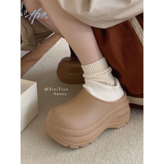 W Giày Lười cotton Lót Lông Cừu Đế Dày Tăng Chiều Cao Không Thấm Nước Thời Trang Mùa Đông Cho Nữ