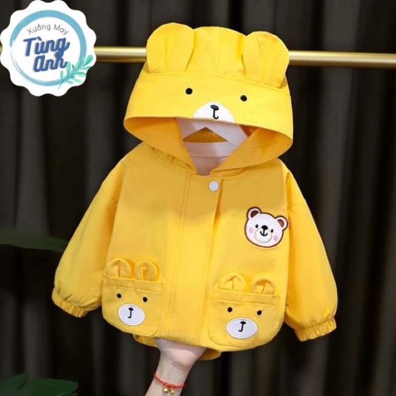 Áo khoác cho bé. áo khoác gió tai thỏ dễ thương cho bé từ 6 -15kg SIÊU HOT