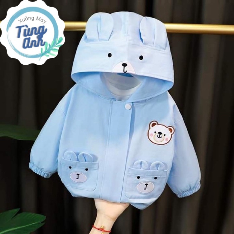Áo khoác cho bé. áo khoác gió tai thỏ dễ thương cho bé từ 6 -15kg SIÊU HOT