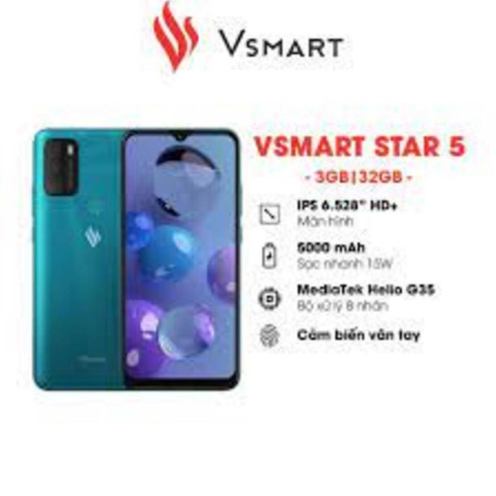 Điện thoại Vsmart Star 5 2sim ram 4G/64G Chính Hãng, chiến mọi game nặng siêu mượt, Bảo hành 12 tháng - GGS 03