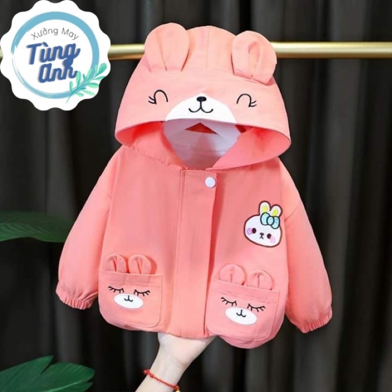 Áo khoác cho bé. áo khoác gió tai thỏ dễ thương cho bé từ 6 -22kg SIÊU HOT
