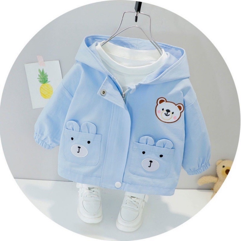 Áo khoác cho bé. áo khoác gió tai thỏ dễ thương cho bé từ 6 -22kg SIÊU HOT