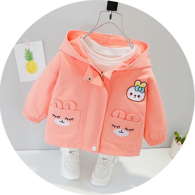 Áo khoác cho bé. áo khoác gió tai thỏ dễ thương cho bé từ 6 -22kg SIÊU HOT