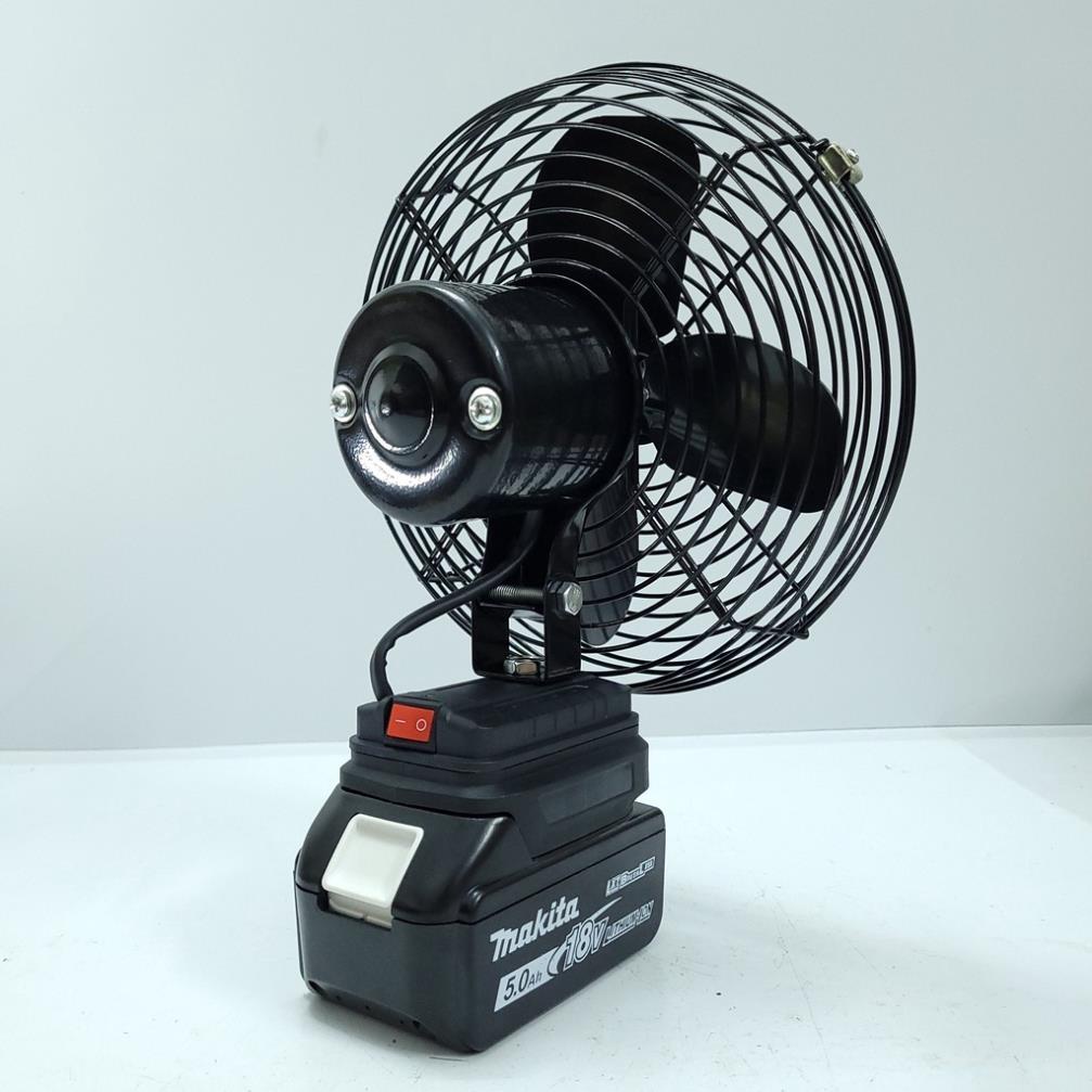 Thân Quạt Chạy Pin Makitaa 8 Inch Cánh Sắt 21cm Lồng Thép Mạ, Dùng Chung Pin Chân Pin Thông Dụng Maakita 14,4v - 21v