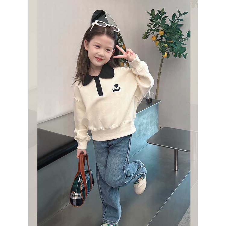 Áo Sweater Tay Dài Phong Cách Hàn Quốc Thời Trang Mùa Thu Mới 2023 Dành Cho Bé Gái