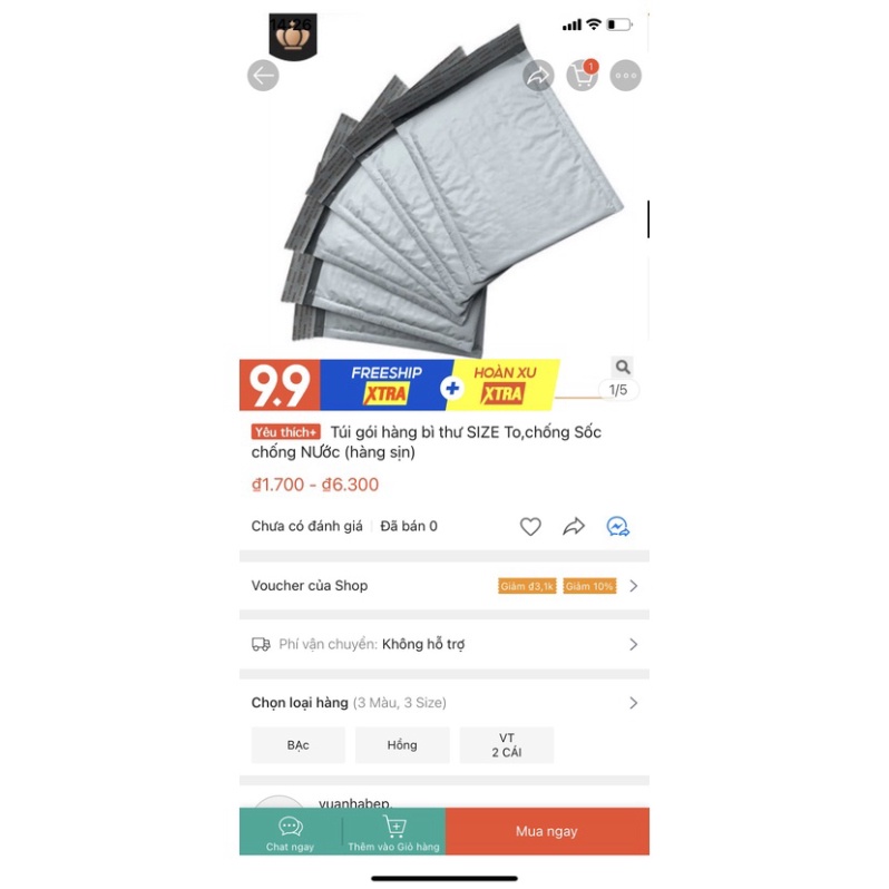 Túi gói hàng chống sốc bóng khí gói gọn product tin cậy nhiều kích thước, túi đóng hàng vỏ hộp thư