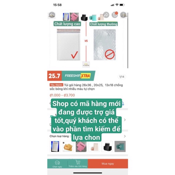Túi gói hàng chống sốc bóng khí gói gọn product tin cậy nhiều kích thước, túi đóng hàng vỏ hộp thư