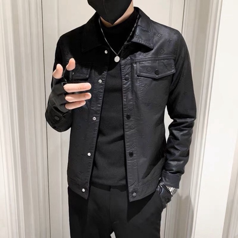 Áo da nam LINHGAU, Áo khoác da nam lót gió Da dê cao cấp sỉ ib .