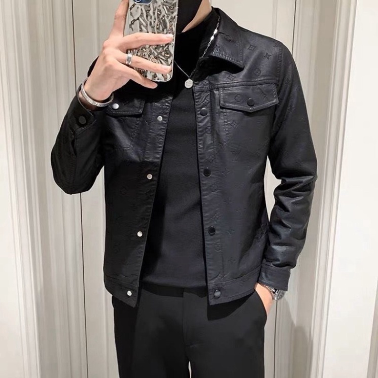 Áo da nam LINHGAU, Áo khoác da nam lót gió Da dê cao cấp sỉ ib .