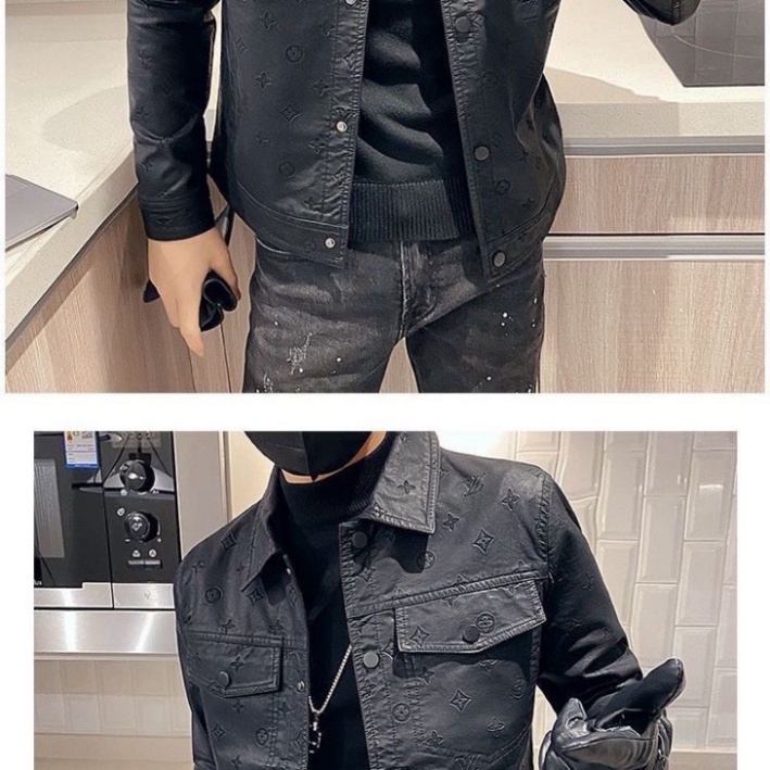 Áo da nam LINHGAU, Áo khoác da nam lót gió Da dê cao cấp sỉ ib .