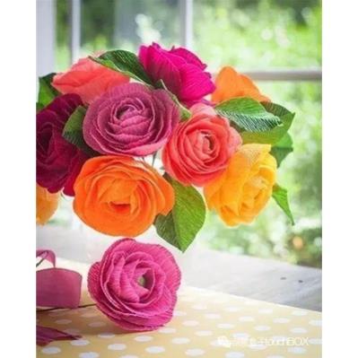 1 Cuộn Giấy Nhún, giấy nhăn làm hoa, phụ kiện hoa