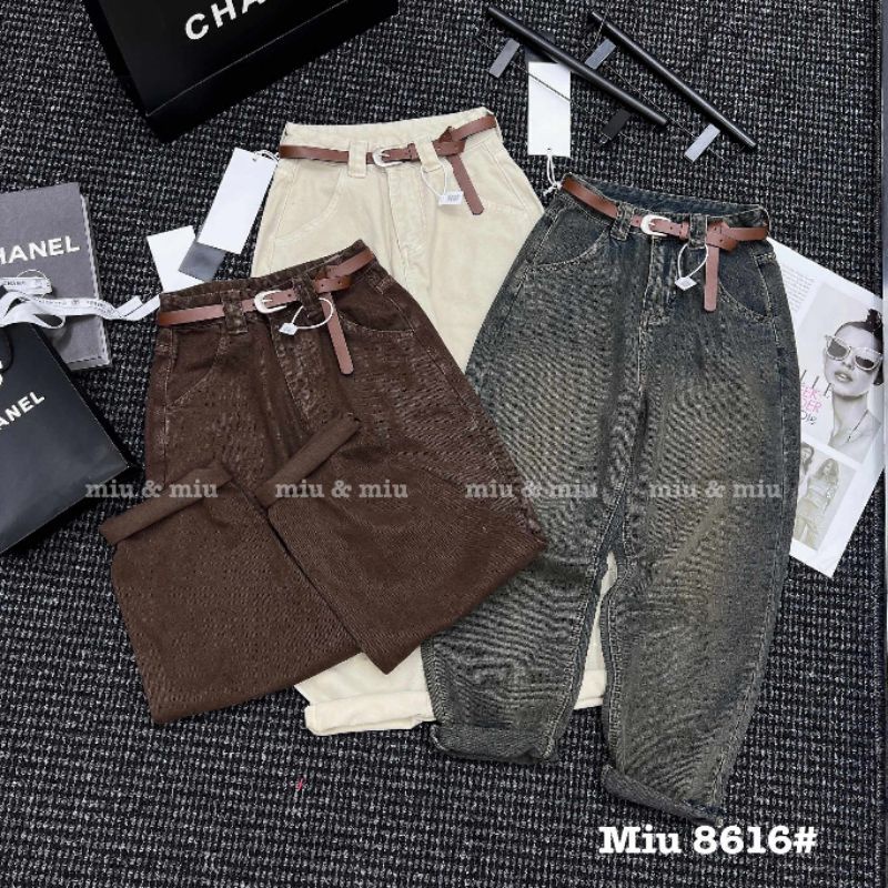 Quần becghi jeans kèm đai hàng QCL1