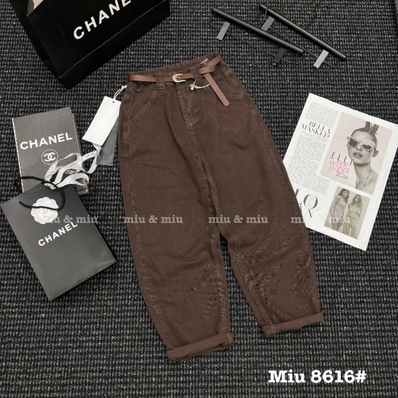 Quần becghi jeans kèm đai hàng QCL1