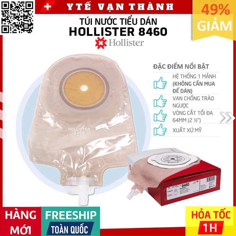 ✅ Túi Nước Tiểu Hậu Môn Nhân Tạo 1 Mảnh Hollister 8460 (Đế Bằng) -VT0054