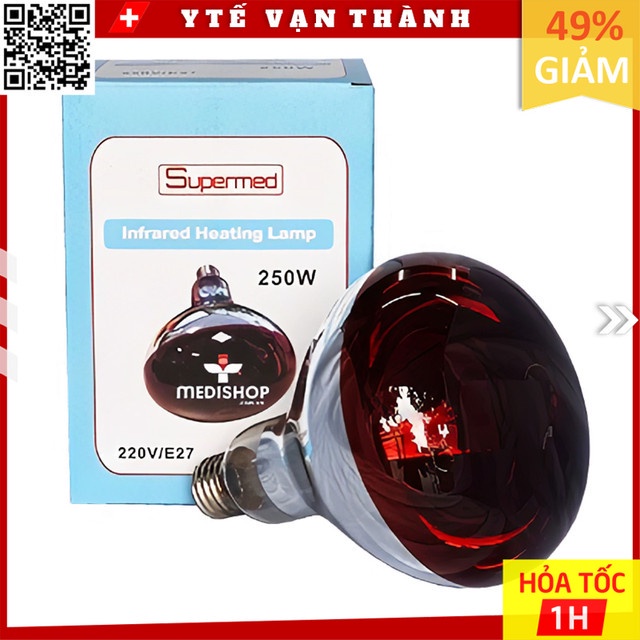 ✅ Bóng Đèn Hồng Ngoại Y Tế Supermed 250W Sưởi Ấm, Giảm Đau -VT0101