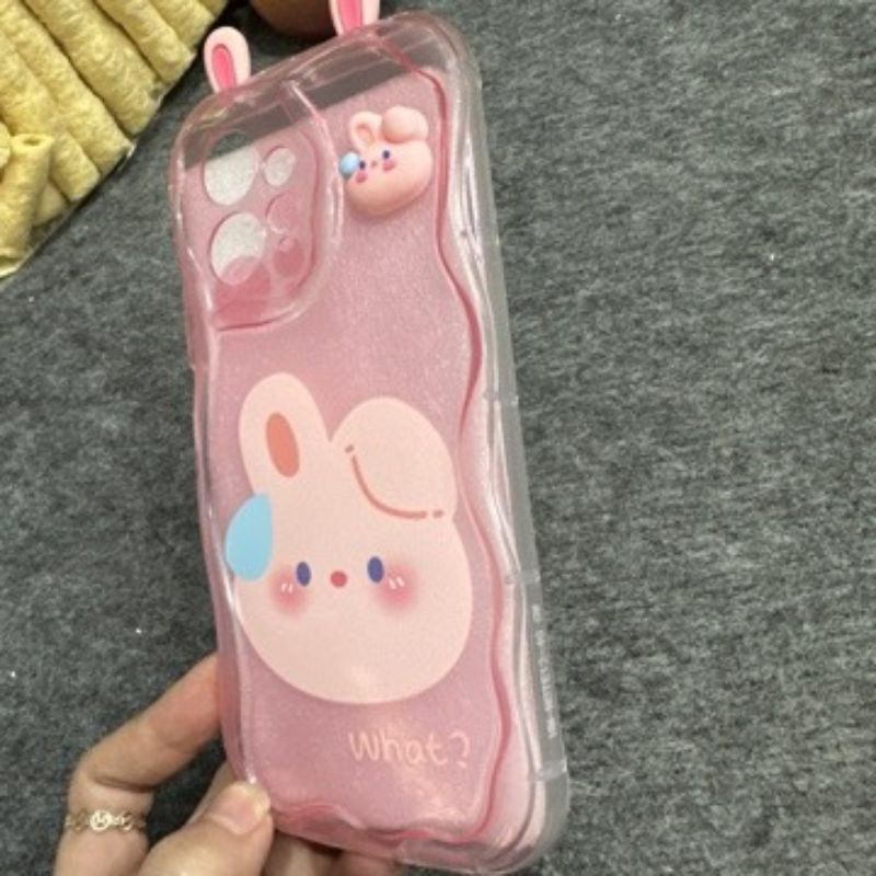 Case ốp lưng Xiaomi Redmi Note 12 4G tai thỏ hồng siêu dễ thương bảo vệ camera