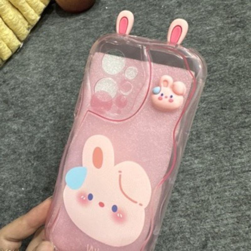 Case ốp lưng Xiaomi Redmi Note 12 4G tai thỏ hồng siêu dễ thương bảo vệ camera