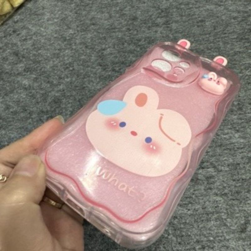 Case ốp lưng Xiaomi Redmi Note 12 4G tai thỏ hồng siêu dễ thương bảo vệ camera