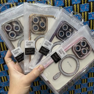 Case ốp lưng iPhone 15 pro dẻo viền đính đá kim tuyến bóng đẹp bảo vệ camera