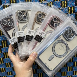Case ốp lưng iPhone 15 dẻo viền đính đá kim tuyến bóng đẹp bảo vệ camera