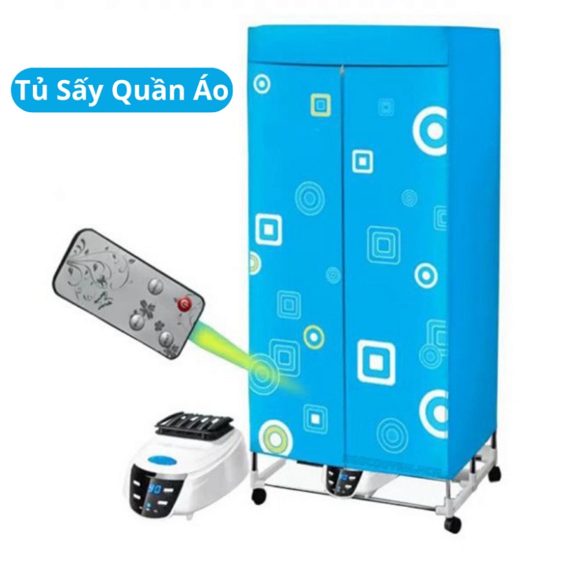 Tủ Sấy Quần Áo Có ĐIều Khiển Từ Xa - Máy Sấy Quần Áo Khung inox 2 Tầng Chắc Chắn Với Quạt Sấy Cực Mạnh [ HÀNG CAO CẤP ]