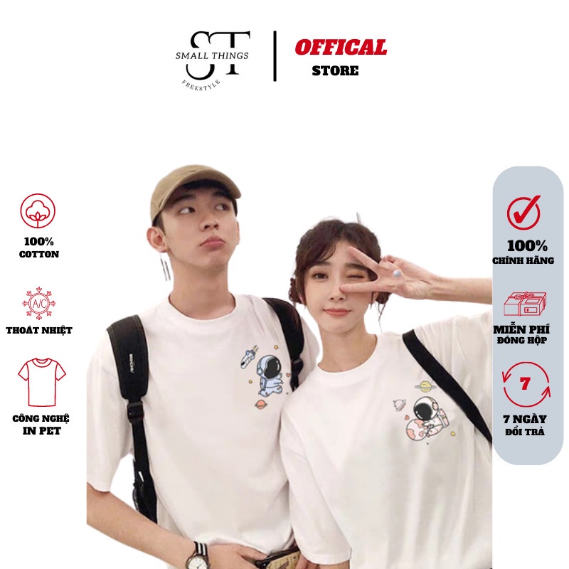 Áo couple in hình phi hành gia chất liệu cotton SMALL THINGS