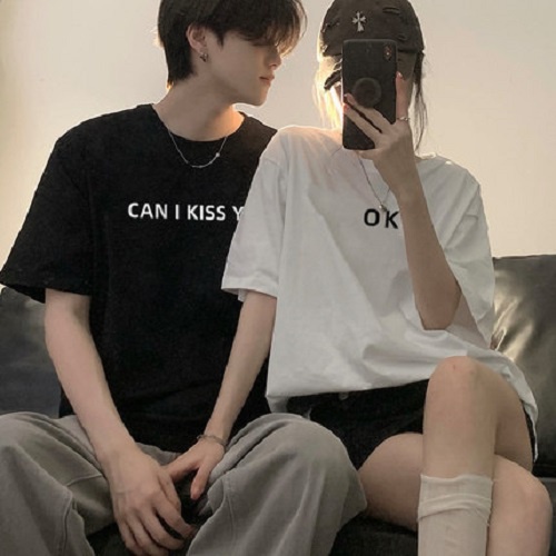 Áo thun cặp đôi SMALL THINGS chất liệu cotton tay lỡ phom rộng OK