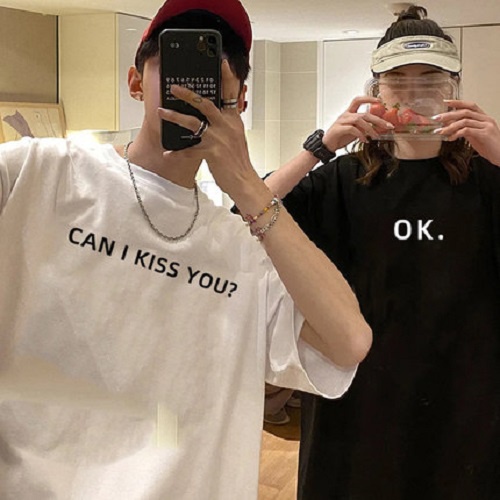 Áo thun cặp đôi SMALL THINGS chất liệu cotton tay lỡ phom rộng OK