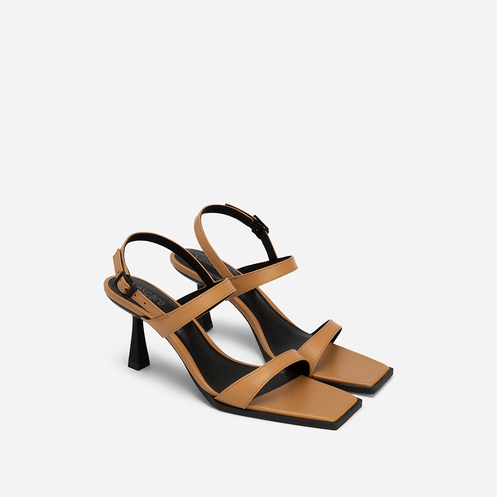 Vasscara Giày Sandal Mũi Vuông Nhấn Cạnh Viền Đế - SDN 0744