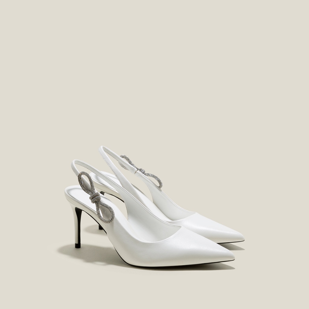 Vascara Giày Slingback Mũi Nhọn Nhấn Nơ - BMN 0596