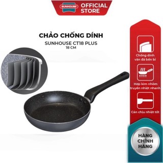 Chảo chống dính vân đá sunhouse không dùng được cho bếp từ size 18-30cm ct18-30plus