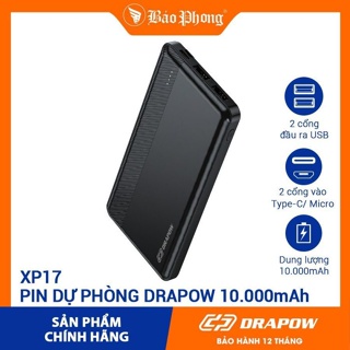Pin sạc dự phòng 10.000mAh Drapow XP17 - TTG Shop