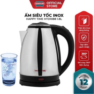 Ấm siêu tốc inox 1.8l sunhouse happy time htd1088 chất liệu inox thời thượng bh 12 tháng