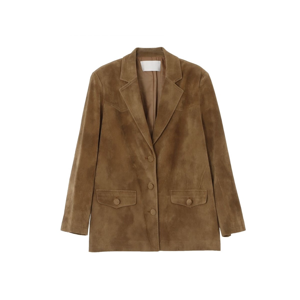 Áo Khoác Tay Dài Dáng Rộng Màu Cà Phê Thời Trang Xuân Thu 2023 Mới