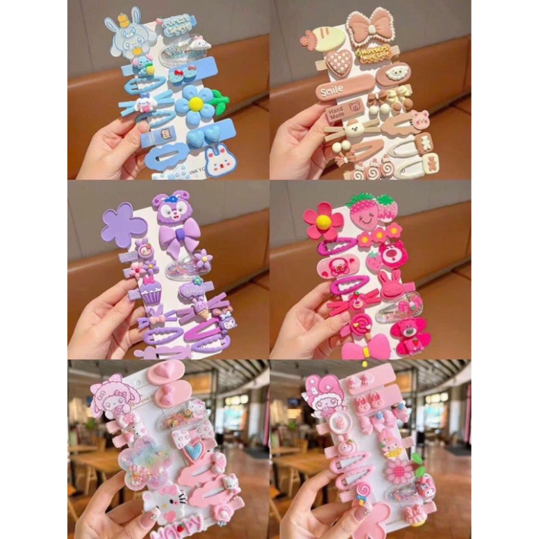 Set kẹp,Cặp,Cột tóc 14 món cho bé gái hình hoạt hình cute xinh xắn hot 2023🍀FREESHIP🍀Combo 14 kẹp tóc hình thú cho bé