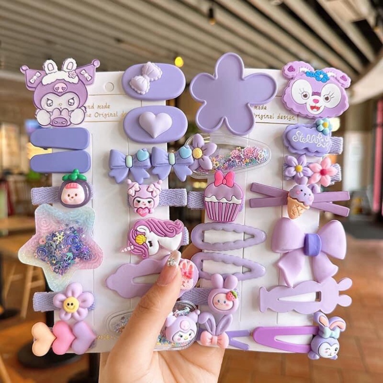 Set kẹp,Cặp,Cột tóc 14 món cho bé gái hình hoạt hình cute xinh xắn hot 2023🍀FREESHIP🍀Combo 14 kẹp tóc hình thú cho bé