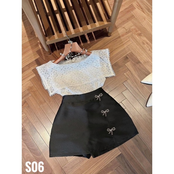 Set áo ren tiểu thư chân váy đính nơ bigsize cao cấp từ 50-100kg