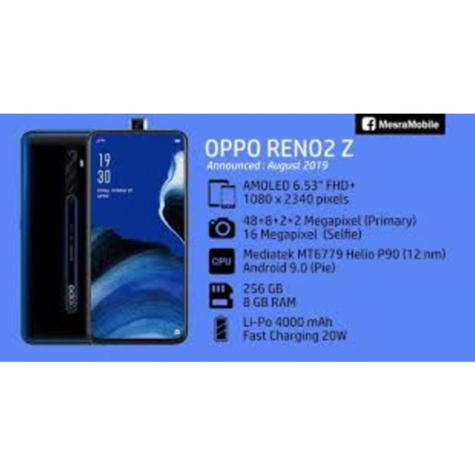 Điện thoại Chính Hãng Reno2 Z - Oppo Reno 2Z 2sim ram 8G rom 256G, màn 6.5'' Camera trước thò thụt siêu độc đáo GGS 01