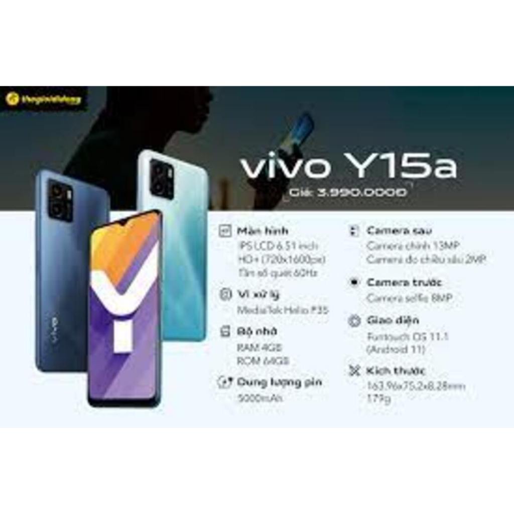 Điện thoại Vivo Y15a ram 6G/128G 2sim Chính Hãng, Cấu hình Cao, Cày Game đỉnh, Bảo hành 12 tháng - TC 01