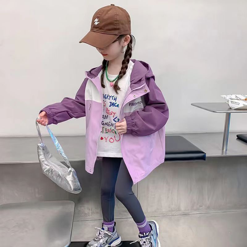 Áo Khoác Thể Thao Có Mũ Trùm Đầu Phong Cách Xuân Thu Cho Bé Gái tre