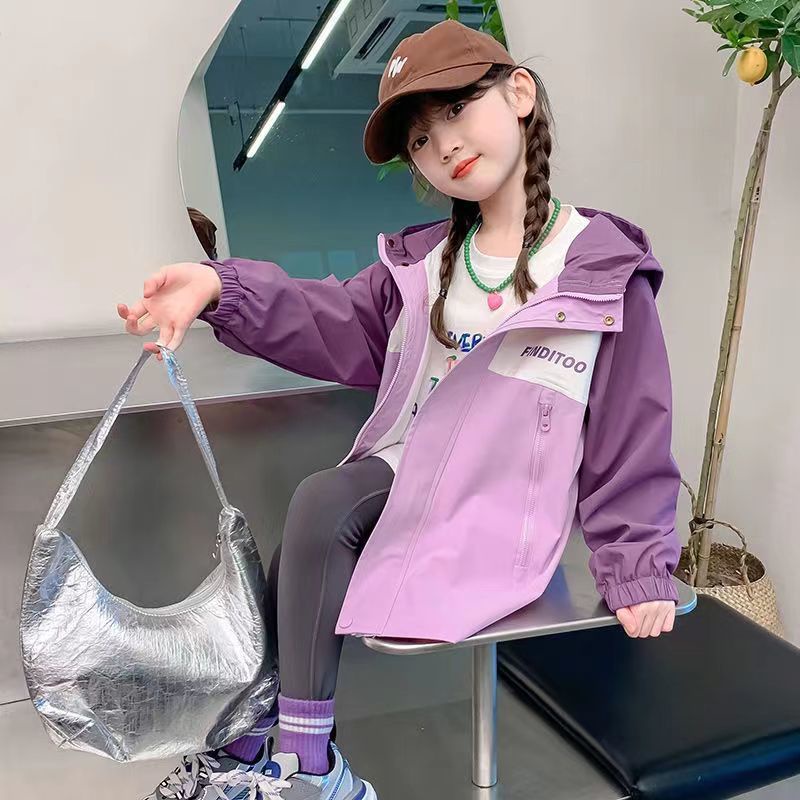 Áo Khoác Thể Thao Có Mũ Trùm Đầu Phong Cách Xuân Thu Cho Bé Gái tre