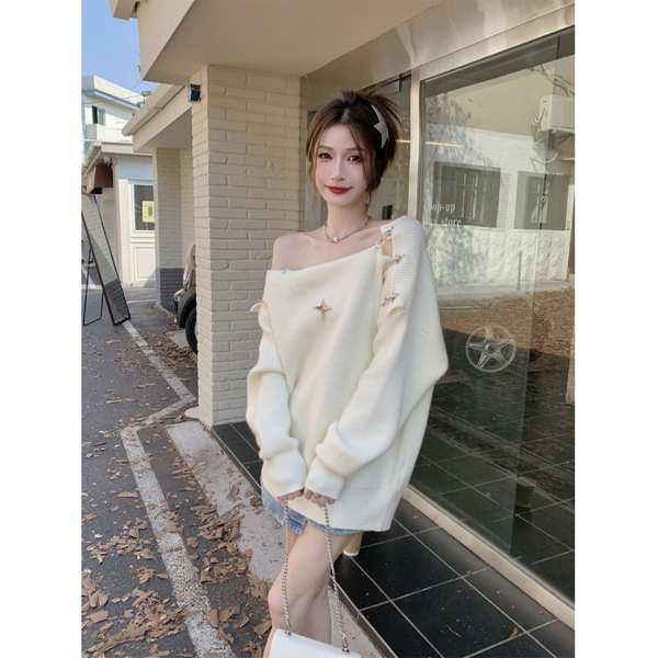 Áo sweater Tay Dài Dáng Rộng Thời Trang Thu Đông 2023 Cho Nữ