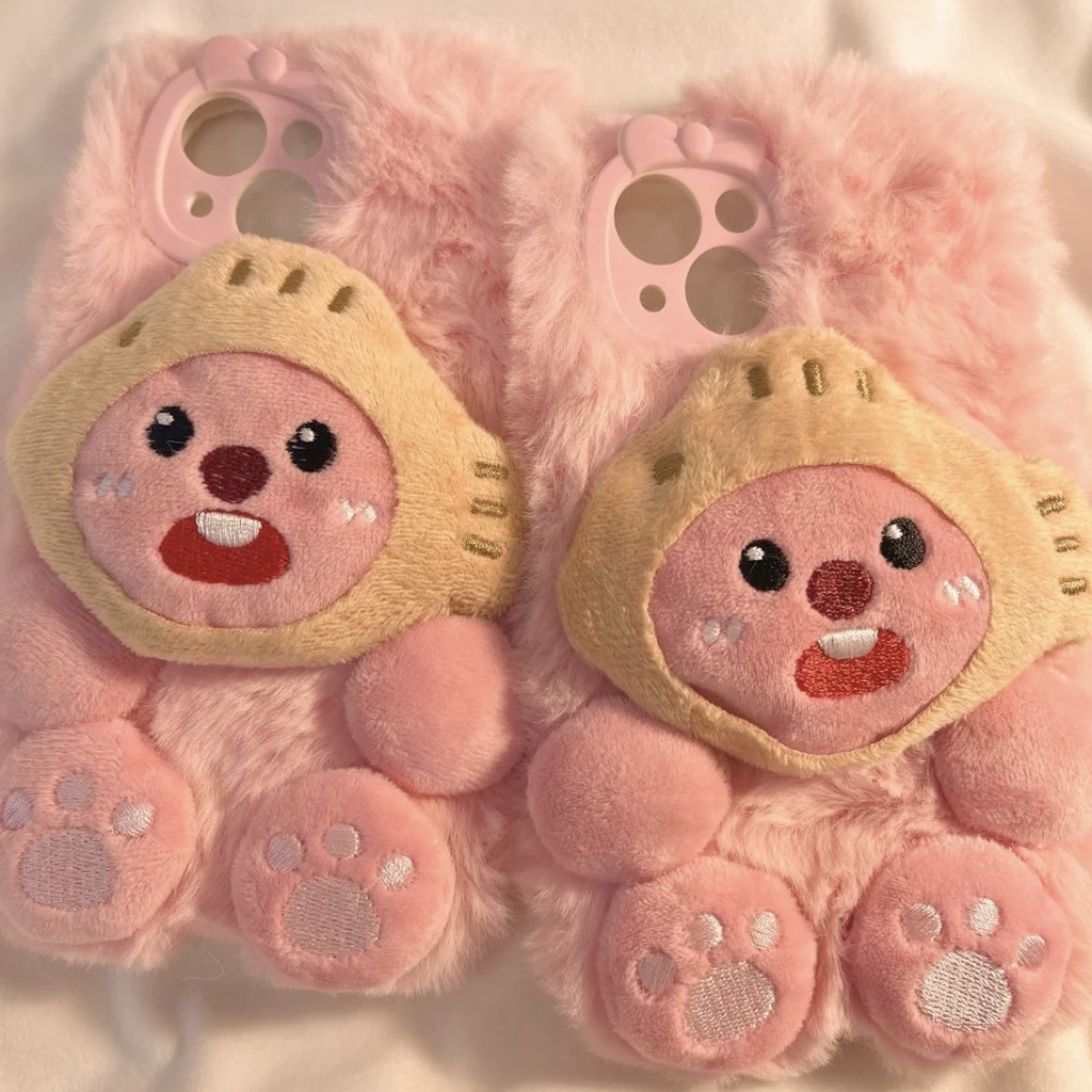 Ốp Điện Thoại Trang Trí Thú Nhồi Bông Dễ Thương Cho iphone 15 promax 14 12 15