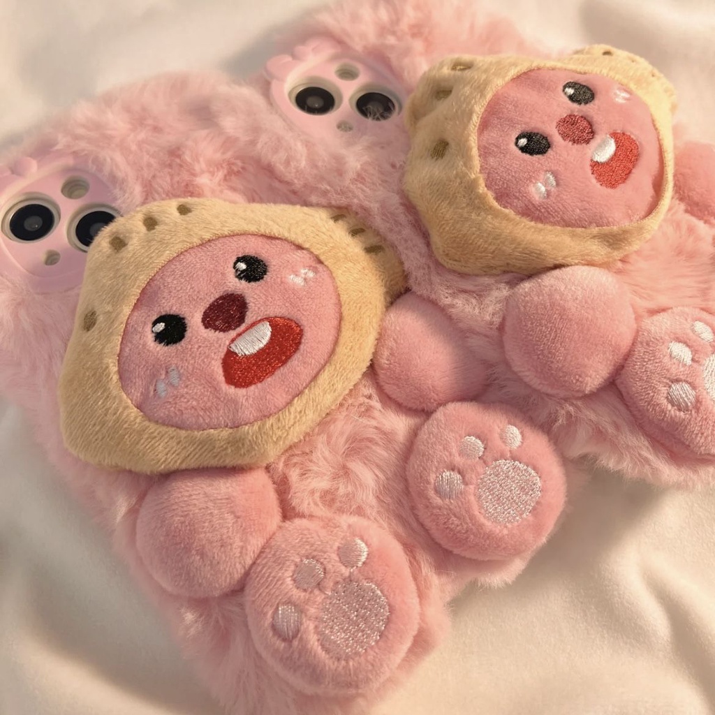 Ốp Điện Thoại Trang Trí Thú Nhồi Bông Dễ Thương Cho iphone 15 promax 14 12 15