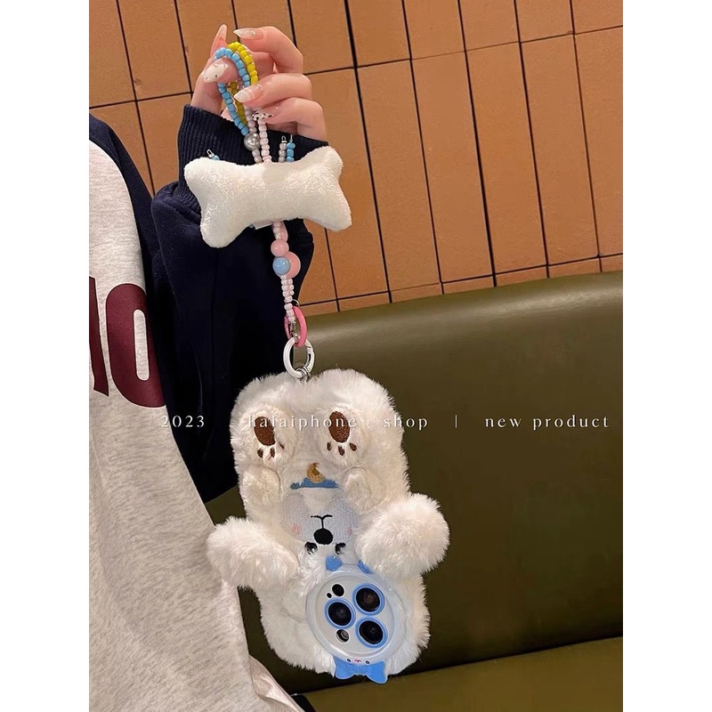 Điện Thoại Ốp Điện Thoại Hình Cún Bông Gắn Chuông Xinh Xắn Cho Iphone 15 Pro Max 14 13 12